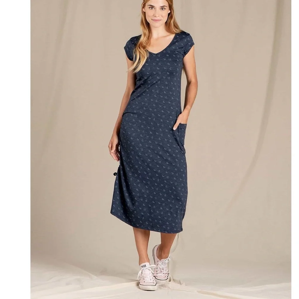 Toad & Co Samba Muse Dress in True Navy - NEW - Size Large